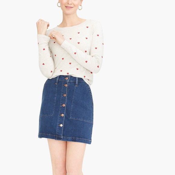 J. Crew Factory Embroidered Teddy Sweater Hearts - Picture 4 of 5